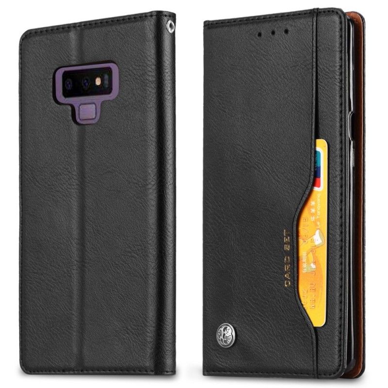 Flip Case Für Samsung Galaxy Note 9 Schwarz Kartenhalter Aus Kunstleder