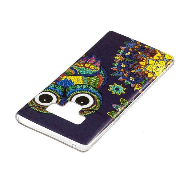 Hülle Samsung Galaxy Note 9 Fluoreszierende Mandala-Eule