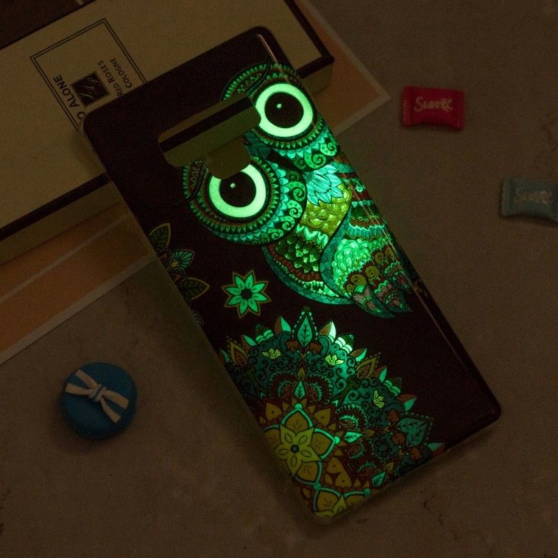 Hülle Samsung Galaxy Note 9 Fluoreszierende Mandala-Eule