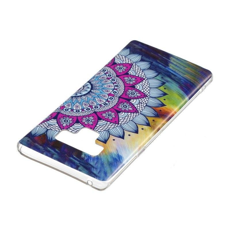 Hülle Samsung Galaxy Note 9 Fluoreszierende Mandala-Eule