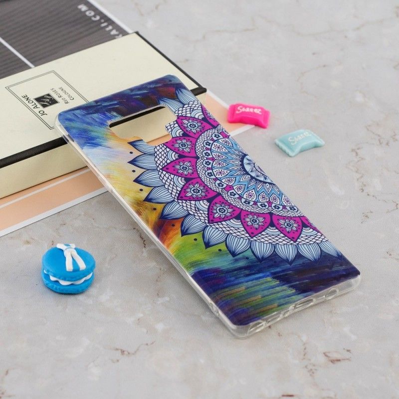 Hülle Samsung Galaxy Note 9 Fluoreszierende Mandala-Eule