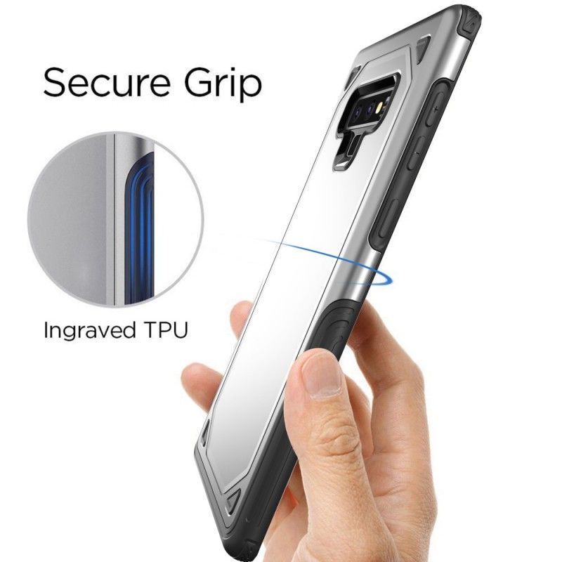 Hülle Samsung Galaxy Note 9 Grün Rüstung Mit Metalleffekt