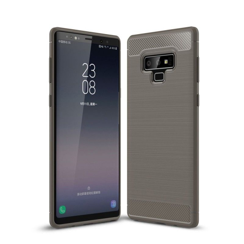 Hülle Samsung Galaxy Note 9 Schwarz Handyhülle Gebürstete Kohlefaser