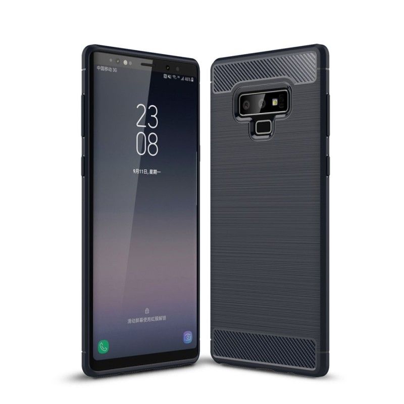 Hülle Samsung Galaxy Note 9 Schwarz Handyhülle Gebürstete Kohlefaser