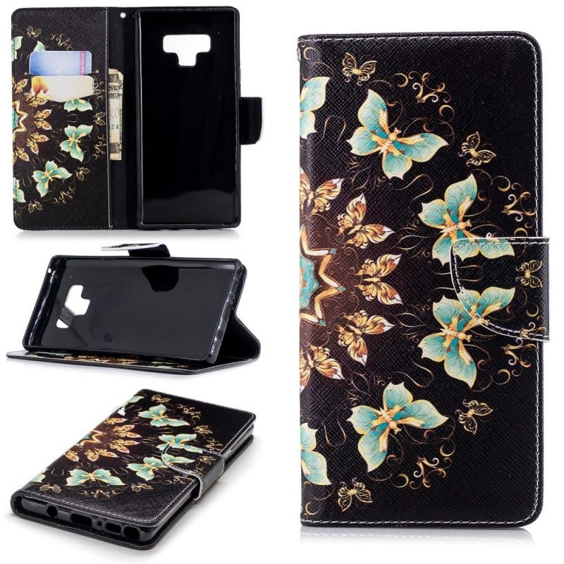Lederhüllen Samsung Galaxy Note 9 Schmetterlingsmandala