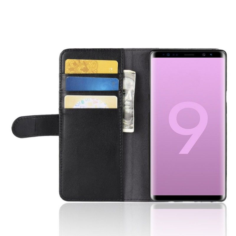 Lederhüllen Samsung Galaxy Note 9 Schwarz Gespaltenes Leder