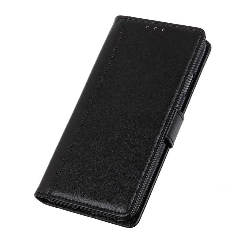 Flip Case Huawei Nova 6 Schwarz Lederstil Mit Geteilter Textur