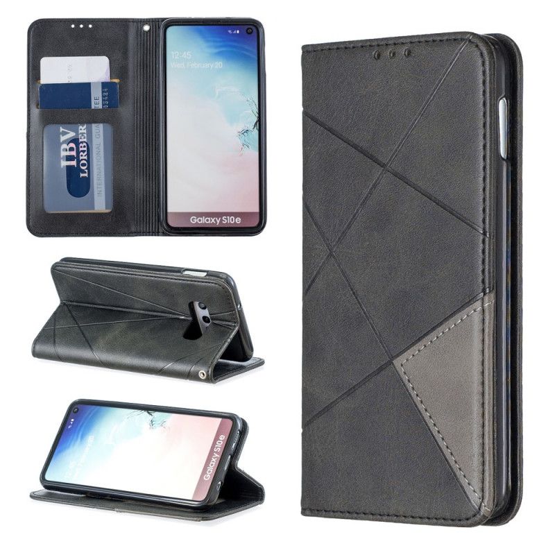 Flip Case Für Samsung Galaxy S10E Schwarz Künstlerstil