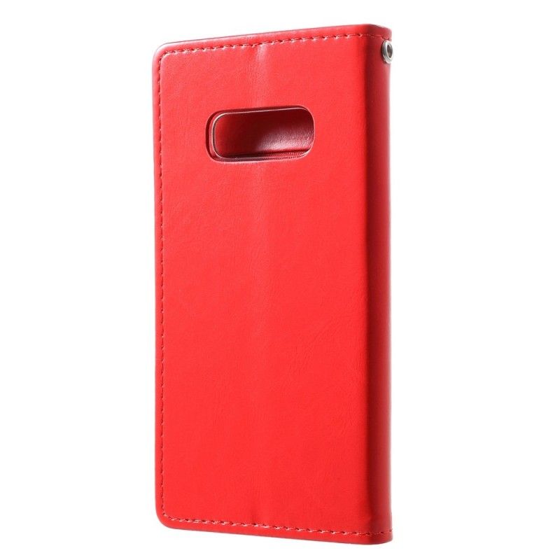 Flip Case Samsung Galaxy S10E Rot Quecksilber Mit Ledereffekt