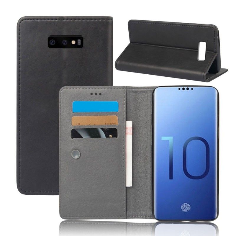 Flip Case Samsung Galaxy S10E Rot Schicker Ledereffekt