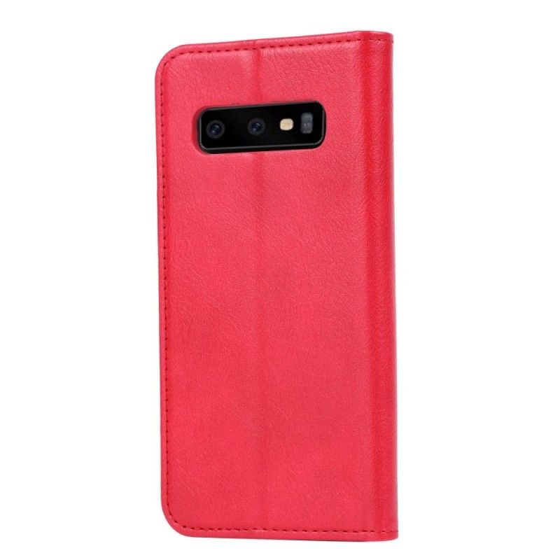 Flip Case Samsung Galaxy S10E Schwarz Kartenhalter Aus Kunstleder