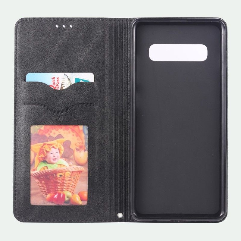 Flip Case Samsung Galaxy S10E Schwarz Retro-Azns