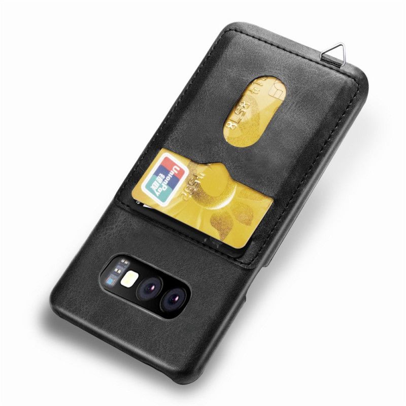 Hülle Für Samsung Galaxy S10E Grau 2 Premium-Karteninhaber