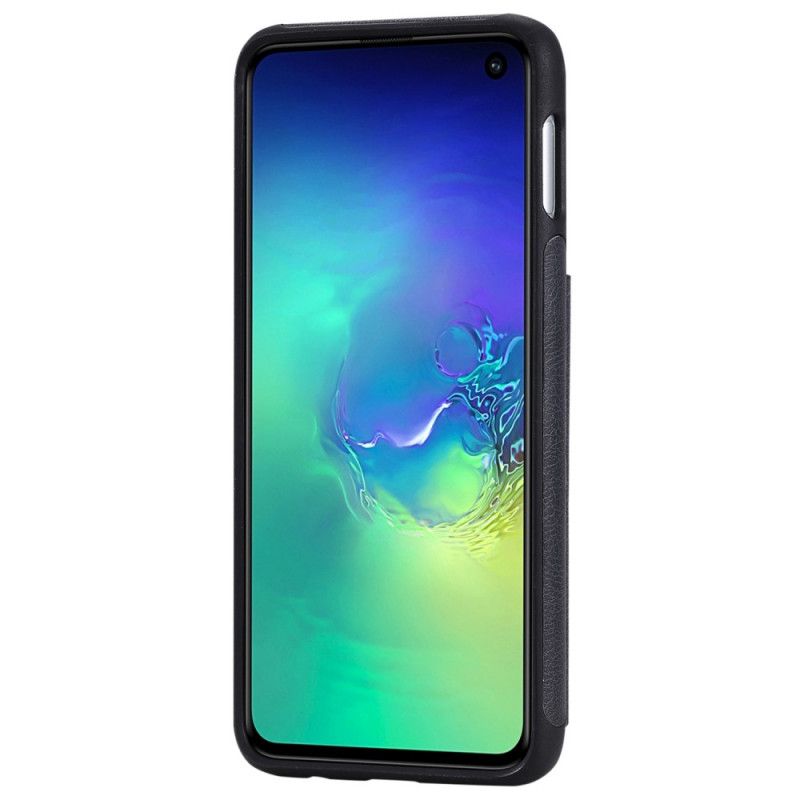 Hülle Für Samsung Galaxy S10E Lila Kartenhalter Mit Katzendruck