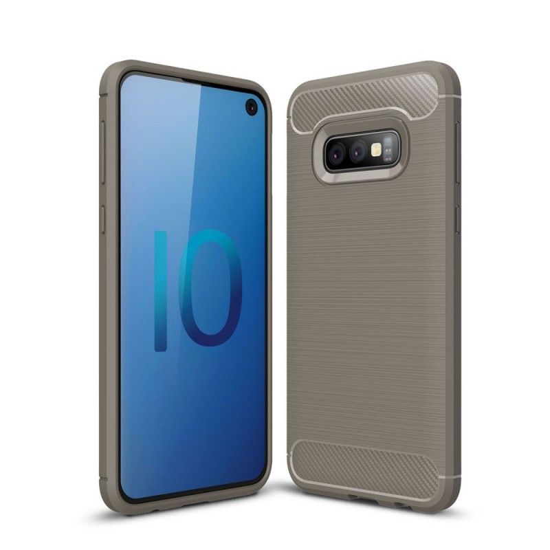 Hülle Für Samsung Galaxy S10E Schwarz Gebürstete Kohlefaser