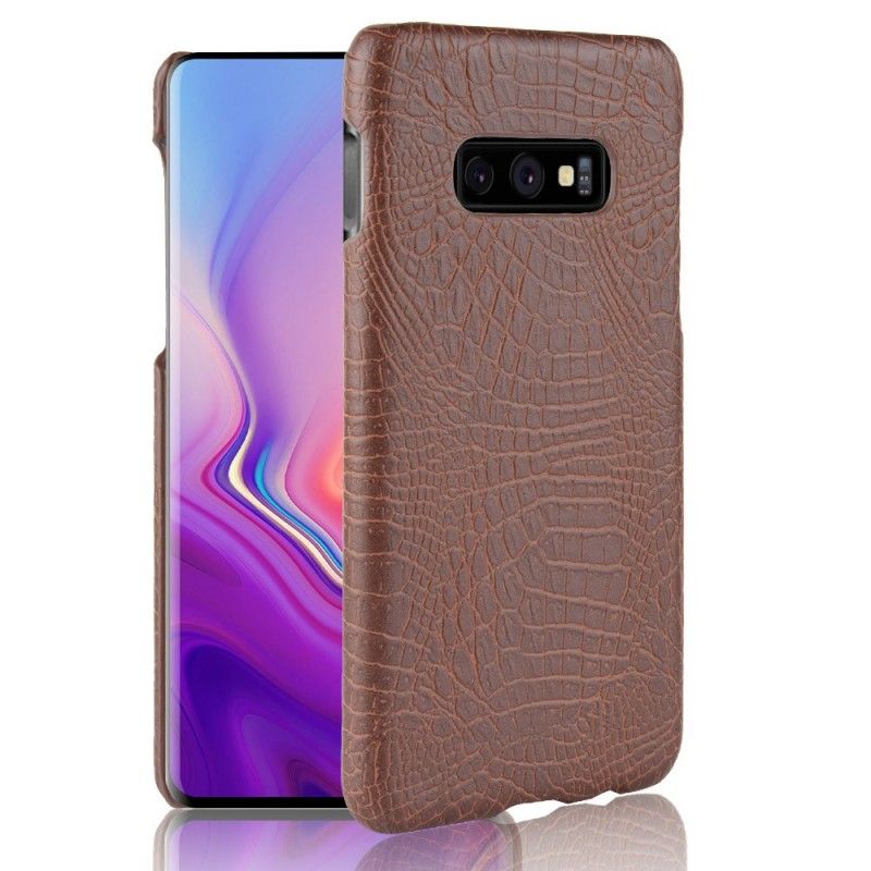 Hülle Für Samsung Galaxy S10E Schwarz Krokodilhauteffekt