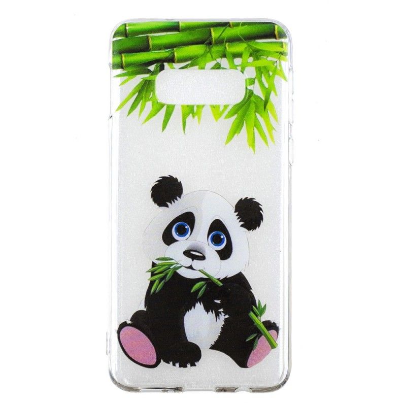 Hülle Für Samsung Galaxy S10E Transparenter Panda Essen