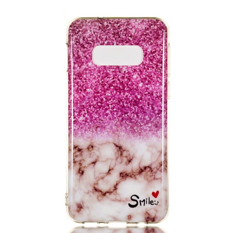 Hülle Samsung Galaxy S10E Marmorglitter Und Lächeln