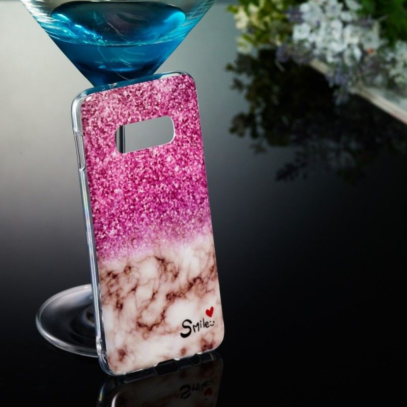 Hülle Samsung Galaxy S10E Marmorglitter Und Lächeln