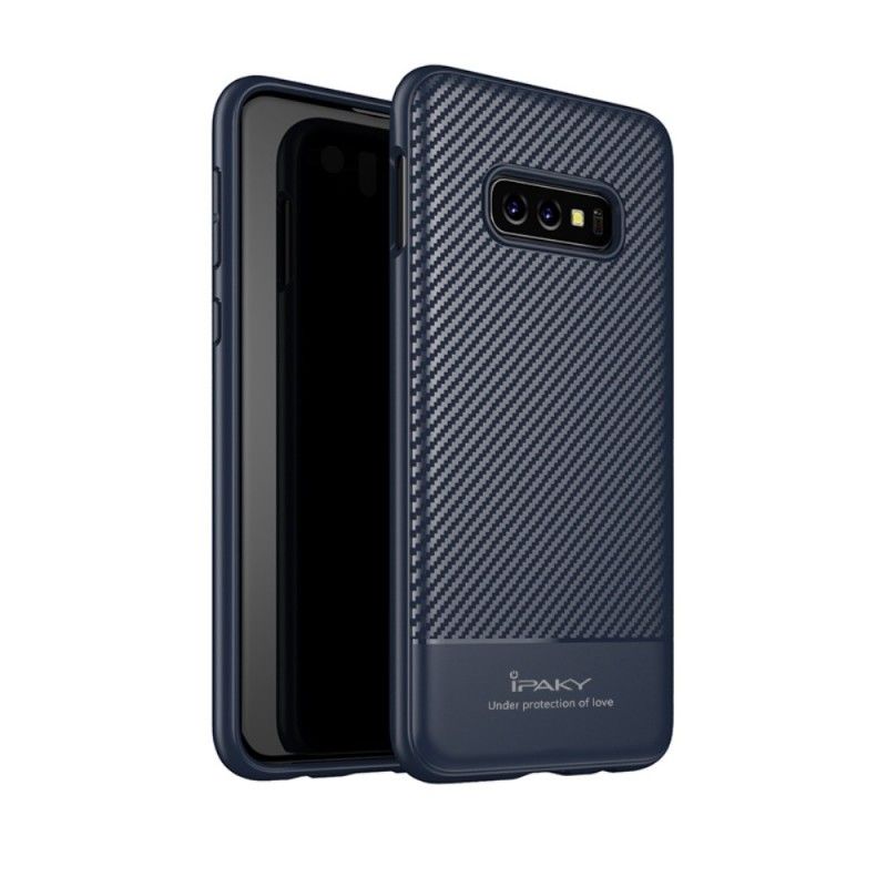 Hülle Samsung Galaxy S10E Schwarz Ipaky Kohlefaser