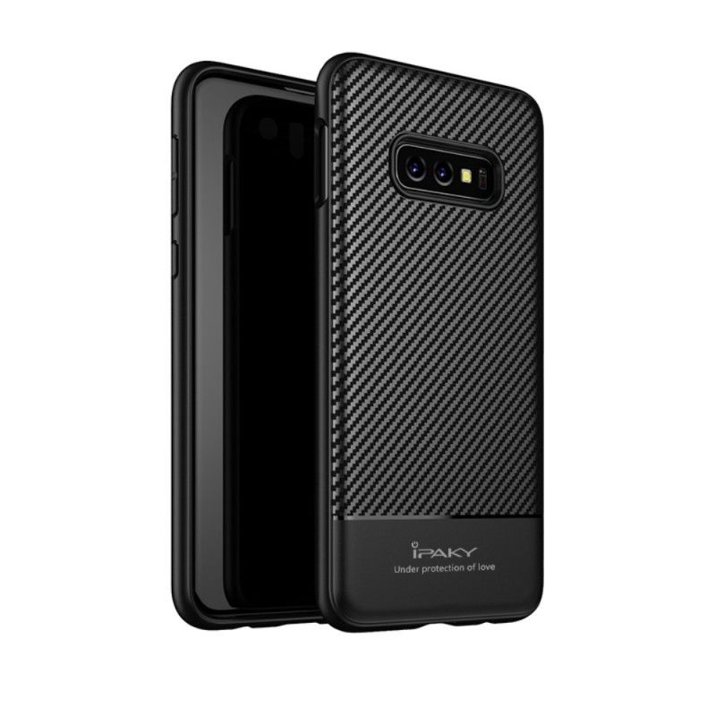 Hülle Samsung Galaxy S10E Schwarz Ipaky Kohlefaser