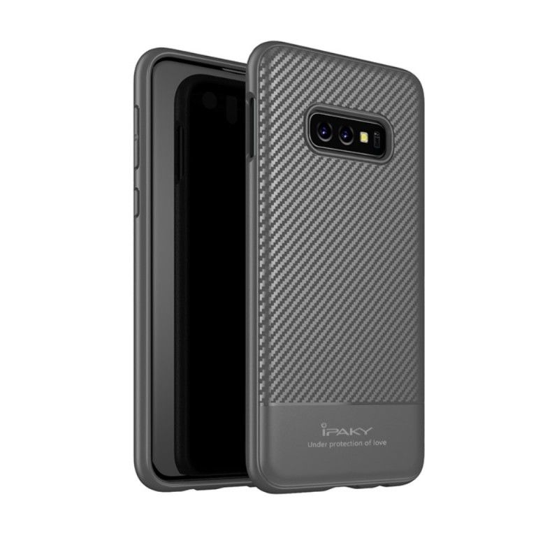 Hülle Samsung Galaxy S10E Schwarz Ipaky Kohlefaser