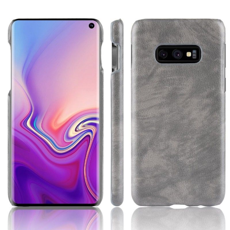 Hülle Samsung Galaxy S10E Schwarz Litschileder-Effekt