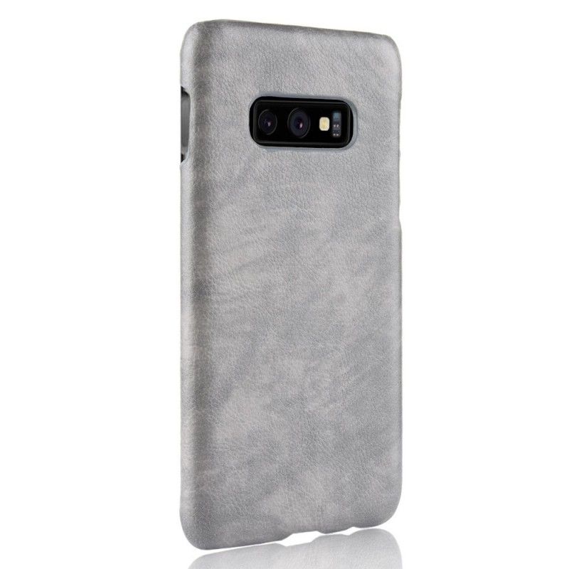 Hülle Samsung Galaxy S10E Schwarz Litschileder-Effekt