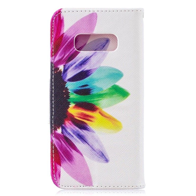 Lederhüllen Samsung Galaxy S10E Aquarellblume