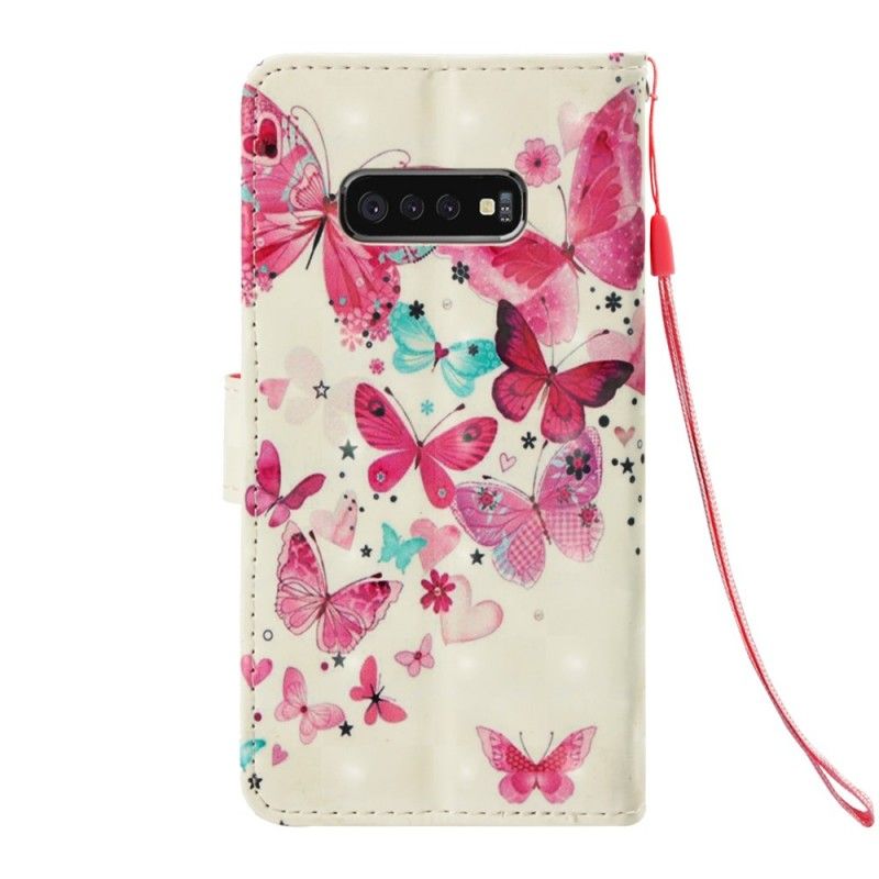 Lederhüllen Samsung Galaxy S10E Schmetterlingsflug