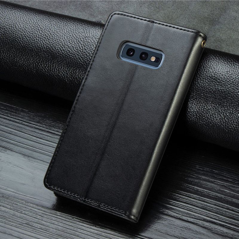 Lederhüllen Samsung Galaxy S10E Schwarz Kunstleder Und Vintage-Verschluss