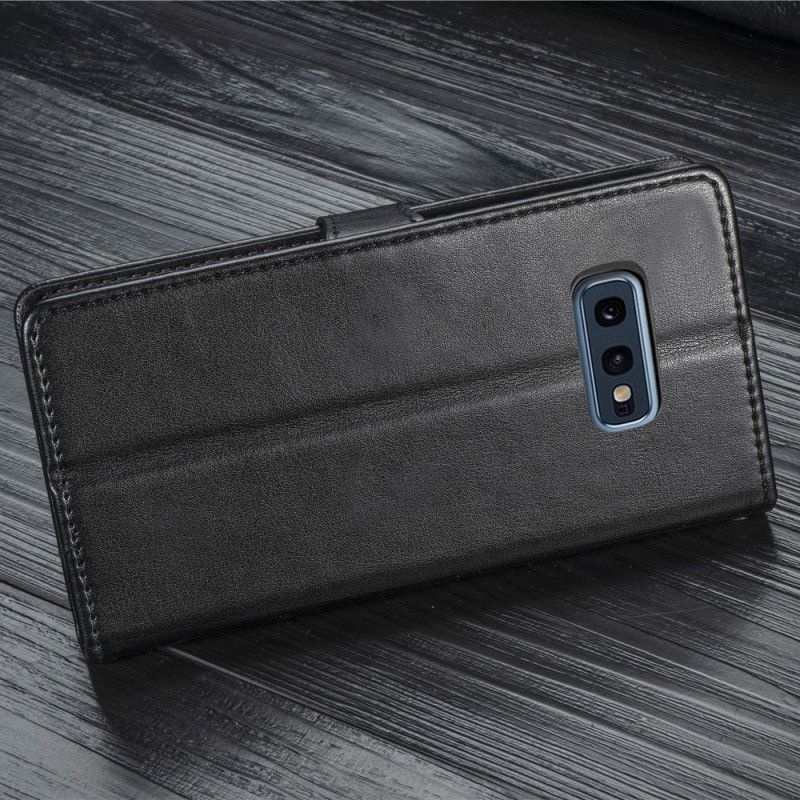 Lederhüllen Samsung Galaxy S10E Schwarz Kunstleder Und Vintage-Verschluss