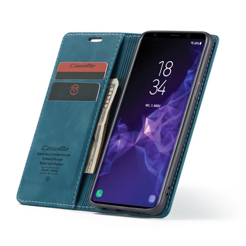 Flip Case Für Samsung Galaxy S9 Schwarz Ledertasche