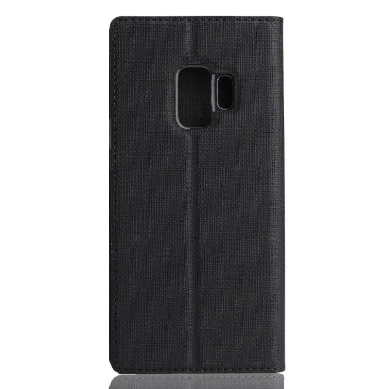 Flip Case Samsung Galaxy S9 Schwarz Handyhülle Strukturiert