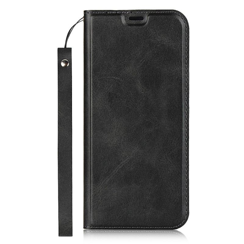 Flip Case Samsung Galaxy S9 Schwarz Klasse Kunstleder Mit Riemen