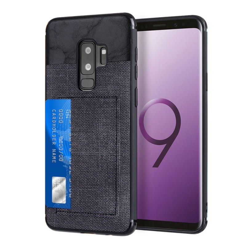 Hülle Für Samsung Galaxy S9 Rot Plus Kartenhalter Mit Jeans-Effekt