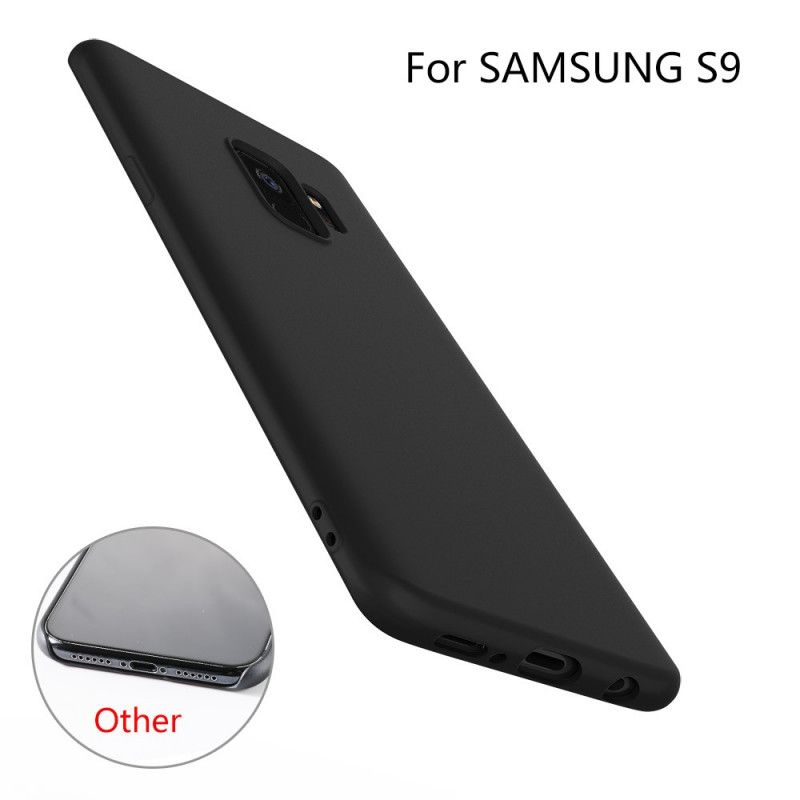 Hülle Für Samsung Galaxy S9 Schwarz Flüssiges Silikon Auf X-Niveau