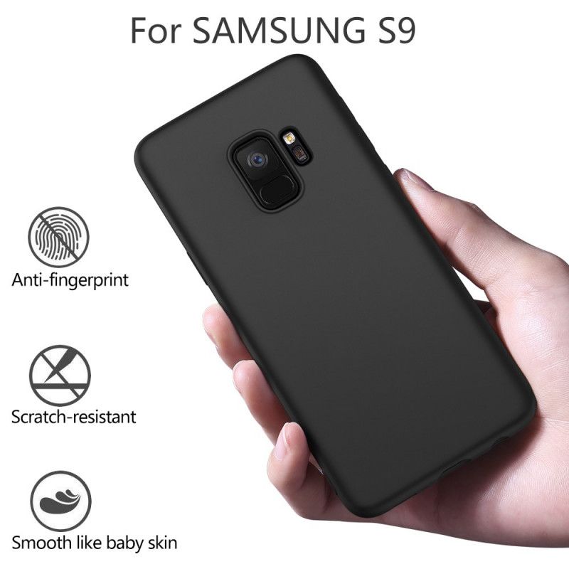 Hülle Für Samsung Galaxy S9 Schwarz Flüssiges Silikon Auf X-Niveau