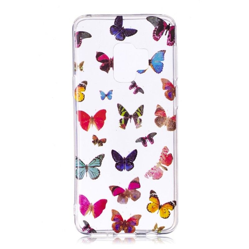 Hülle Samsung Galaxy S9 Farbige Schmetterlinge