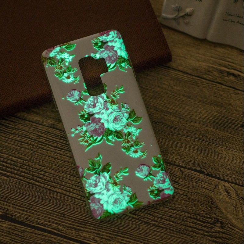 Hülle Samsung Galaxy S9 Handyhülle Fluoreszierende Freiheitsblumen