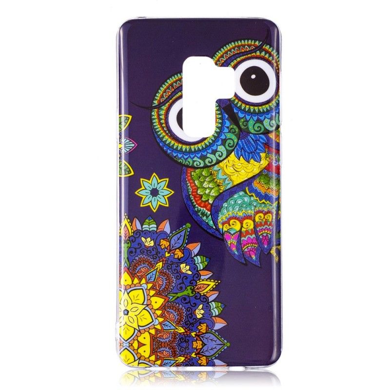 Hülle Samsung Galaxy S9 Handyhülle Fluoreszierende Mandala-Eule