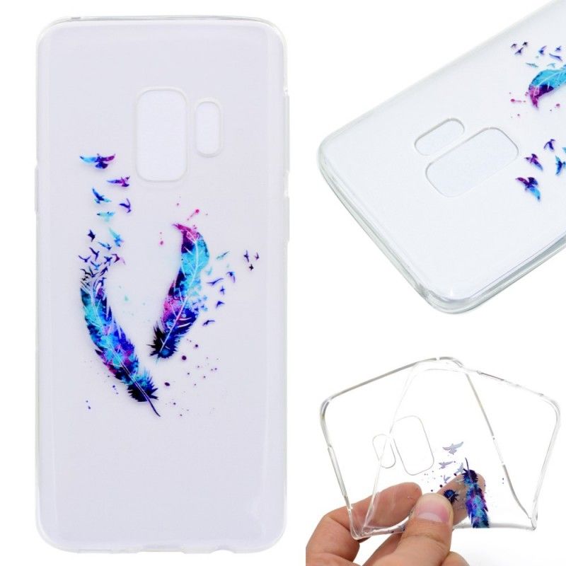 Hülle Samsung Galaxy S9 Handyhülle Transparente Federn