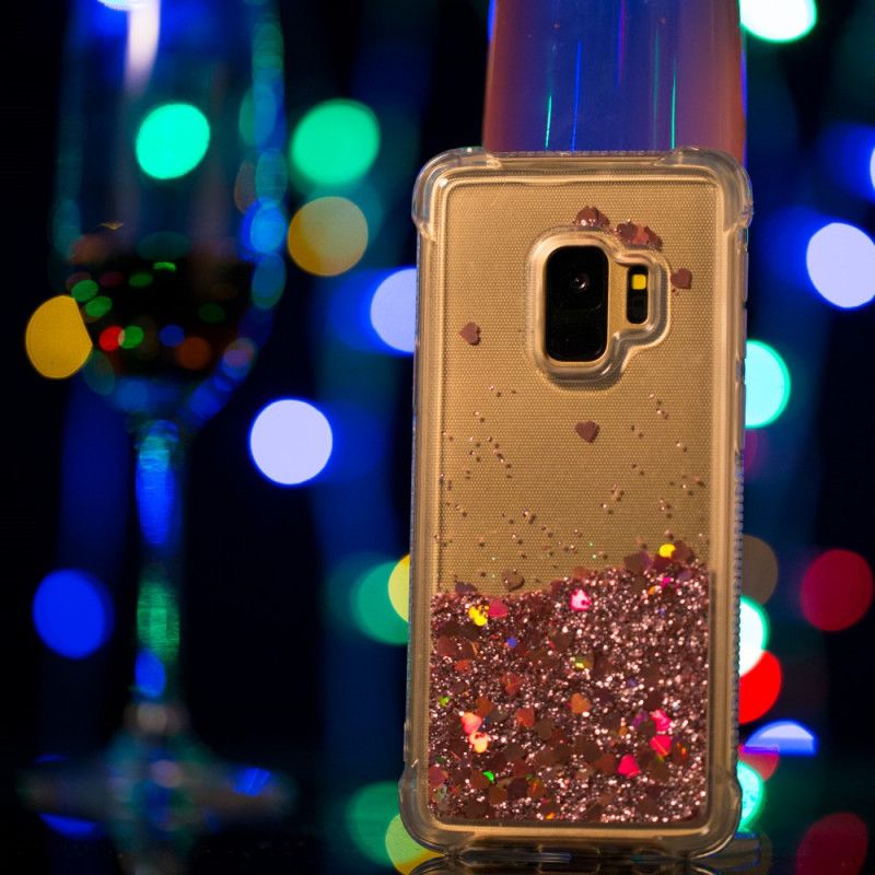 Hülle Samsung Galaxy S9 Hellblau Premium Glitter