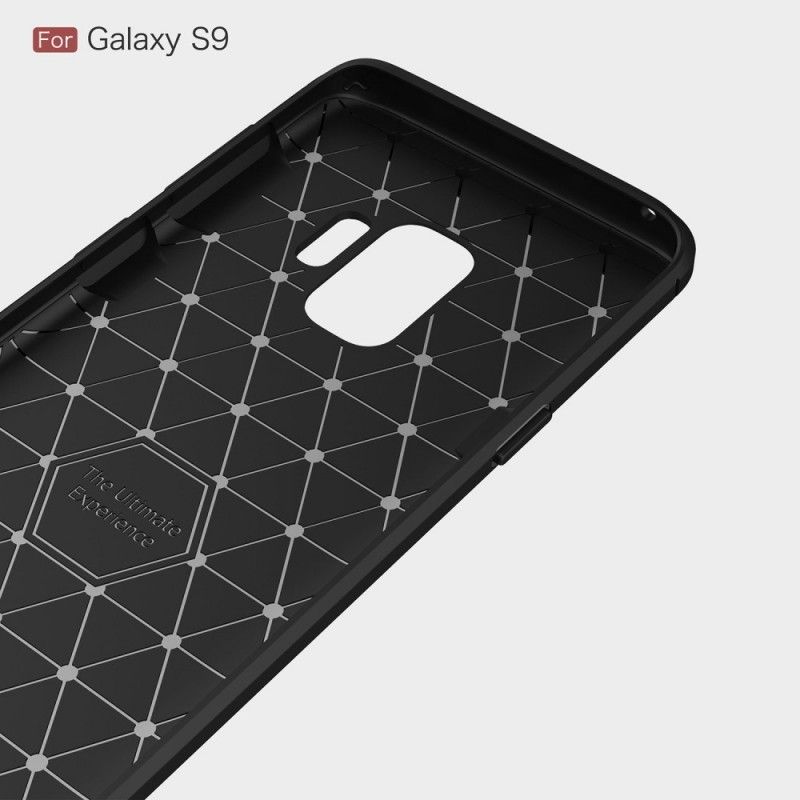 Hülle Samsung Galaxy S9 Schwarz Gebürstete Kohlefaser