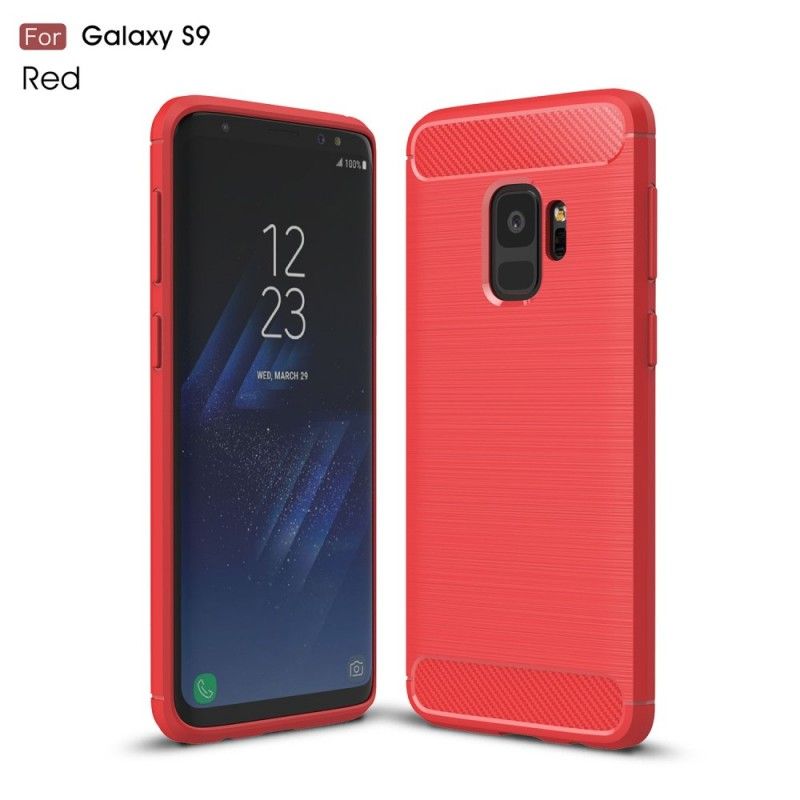Hülle Samsung Galaxy S9 Schwarz Gebürstete Kohlefaser