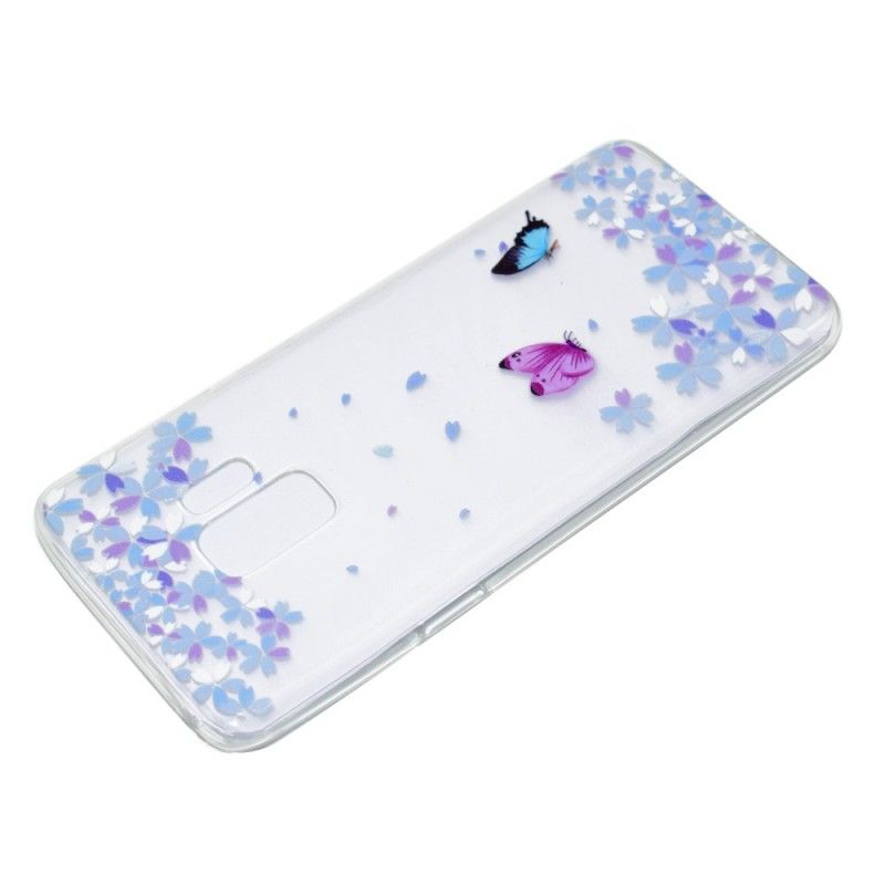 Hülle Samsung Galaxy S9 Transparente Schmetterlinge Und Blumen