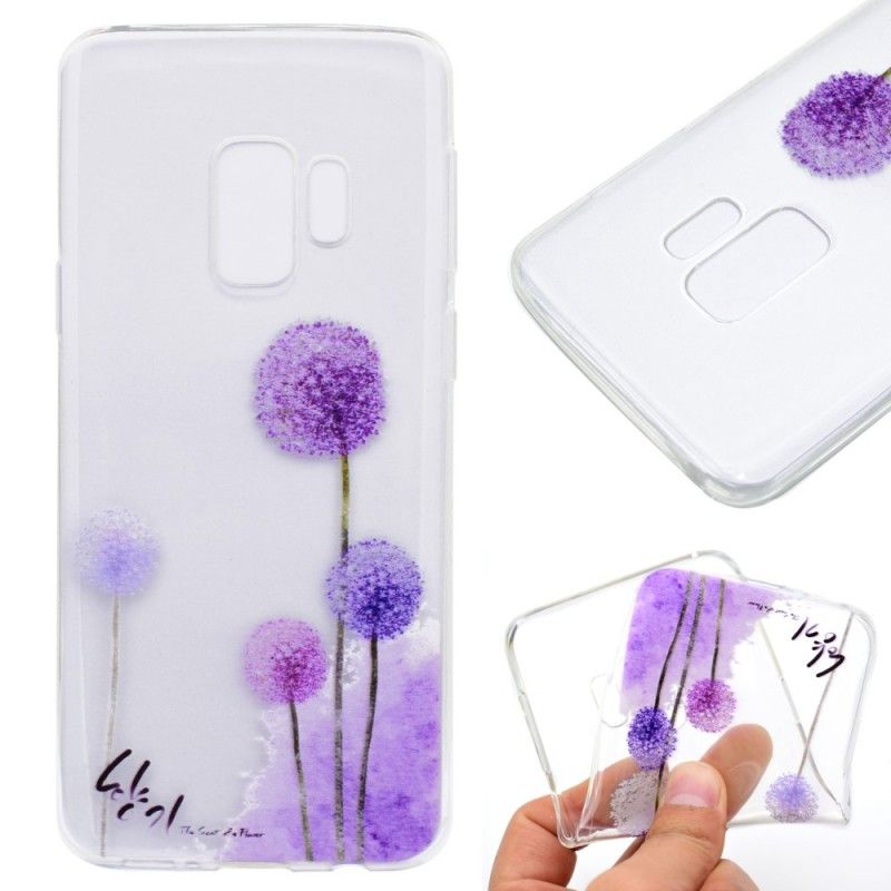 Hülle Samsung Galaxy S9 Transparenter Farbiger Löwenzahn