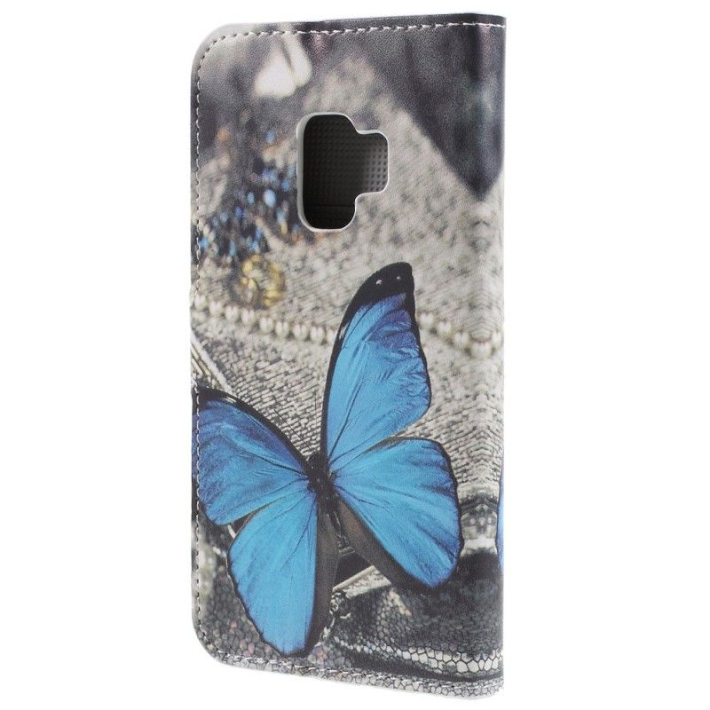 Lederhüllen Für Samsung Galaxy S9 Blauer Schmetterling
