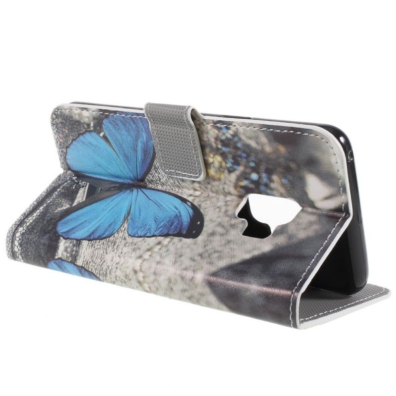 Lederhüllen Für Samsung Galaxy S9 Blauer Schmetterling