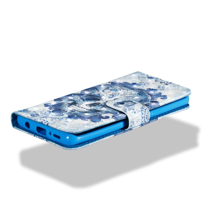 Lederhüllen Samsung Galaxy S9 Blauer Schädel